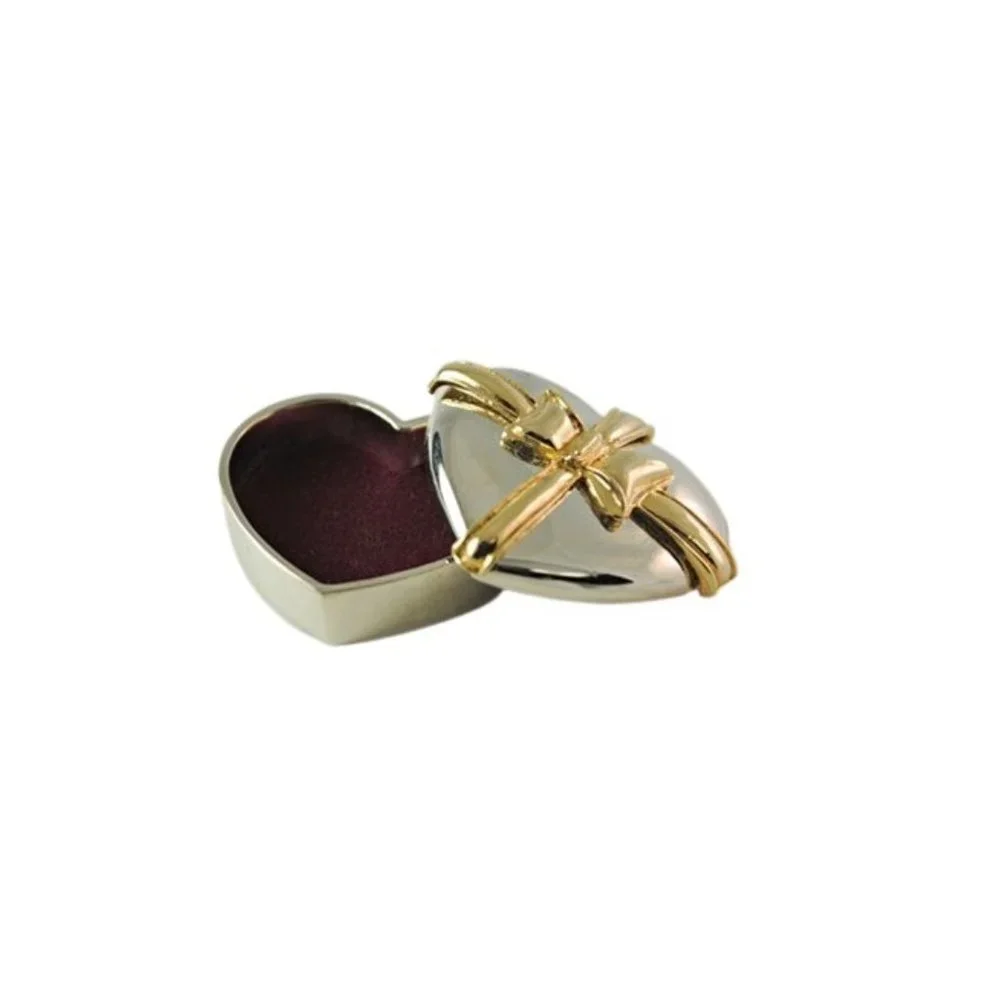 Silver & Gold Heart Shaped Trinket Box - Picture 4 of 4